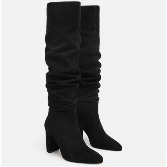 Zara high heeled leather boots bloggers favorite - Picture 5 of 8